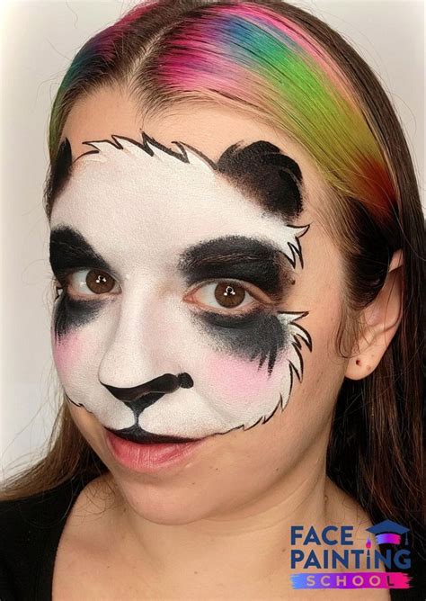 Cute Panda Face Paint Step By Step Tutorial International Face