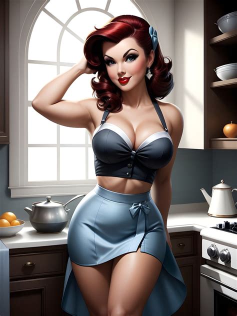download pin up housewife kitchen royalty free stock illustration image pixabay
