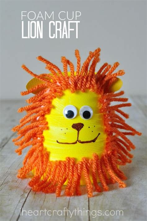It's a fun summer activity that goes perfectly with ocean unit studies. Foam Cup Lion Craft for Kids | Animal crafts for kids ...