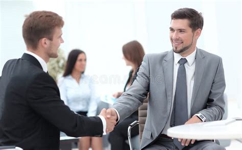Handshake Manager And The Client In The Office Stock Photo Image Of