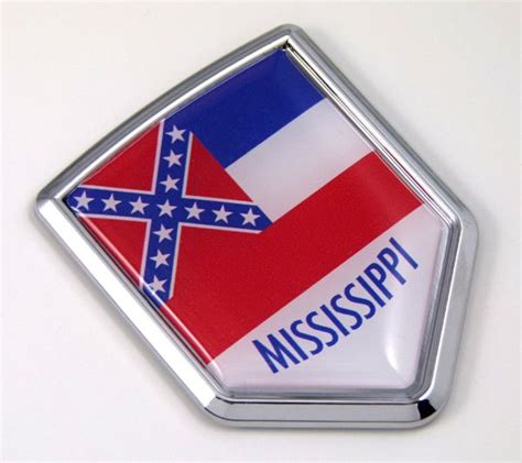 Mississippi State Flag Chrome Badge Emblem Car Emblem Emblems Sign