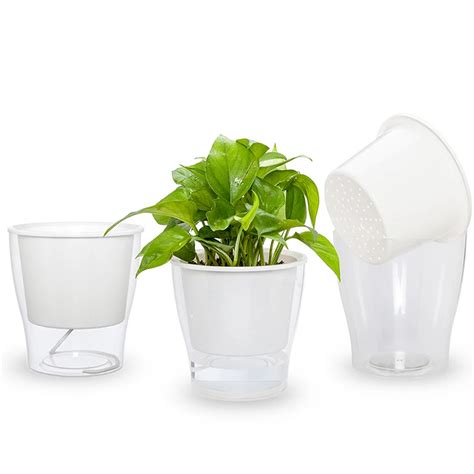 Mkono 3pcs Self Watering Pot Automatic Planter Plant Flower Pots For