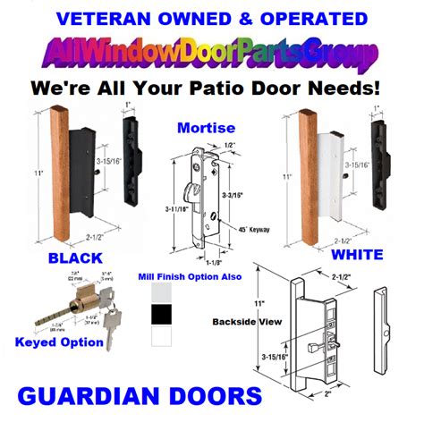 Black Or White Guardian Style Patio Door Set 11 Wood Handle All