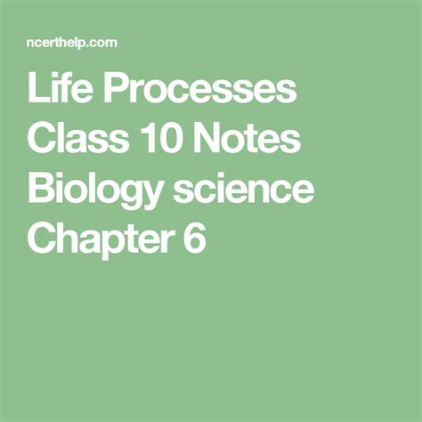 Life Processes Class Notes Biology Science Chapter Biology Wise