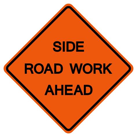 Side Road Work Ahead Traffic Road Symbol Sign Isolate On White