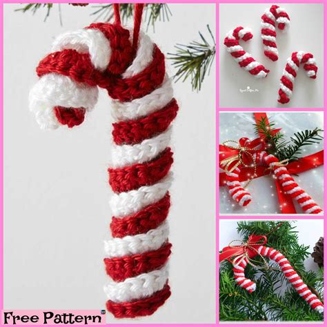 Easy Crochet Candy Canes Free Pattern Freecrochetpattern Candycane