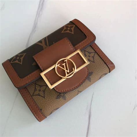 This has a flap to fold closed. Louis Vuitton LV Women Dauphine Compact Wallet Monogram ...