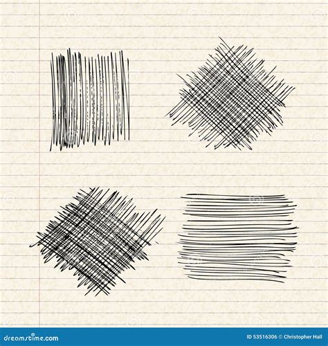 Scribbles On A Sheet Of Lined Paper Vector Illustration Cartoondealer