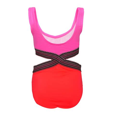 Neon Pink Swimsuit For Girls Pink One Piece Swimsuit With Cutouts
