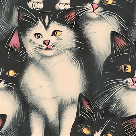Distressed Vintage Cats Graphic · Creative Fabrica