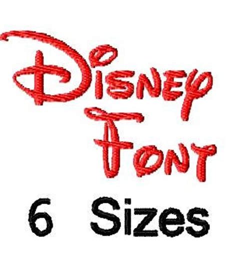 Machine Embroidery Design Disney Font Alphabet Six Sizes