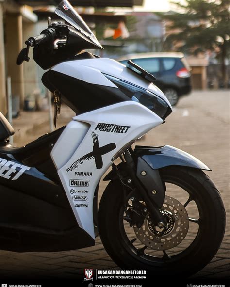 Sticker motor Aerox 155 New putih hitam full body – Nusakambangan Sticker