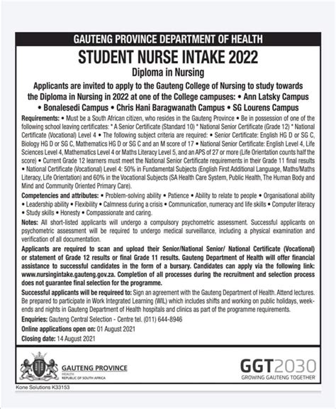 Chris Hani Baragwanath Nursing College Application Status 2024