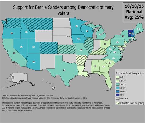Update First Post Debate Update Of Map Showing Bernie Sanders Support