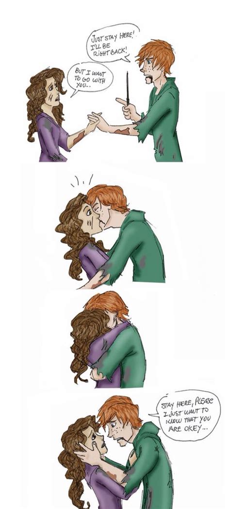 Ron And Hermione Kiss In Harry Potter Battle