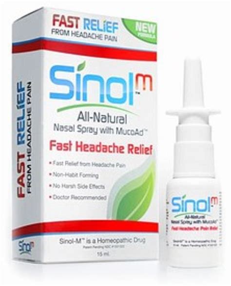Sinol Headache Relief Spray Migraine Cluster Tension 15 Ml