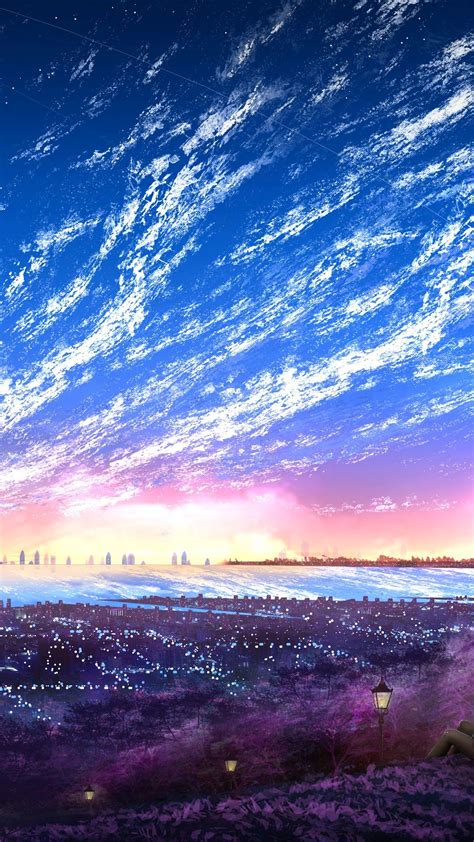 Sky Anime Scenery Wallpapers Wallpaper Cave Riset