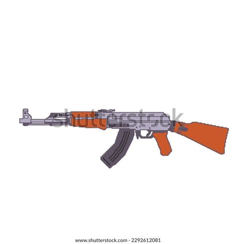 Ak47 Kalashnikov Pixel Art Stock Vector Royalty Free 2292612081
