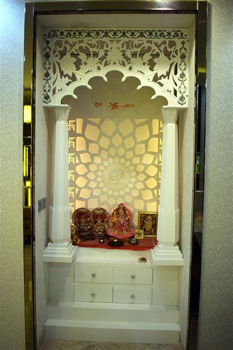 Greenery is here to stay. Latest Corian Mandir at shopinterio.com We have our ...