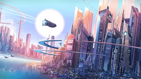 Hd Wallpaper Sci Fi World Futuristic City Skyscrapers Fantasy