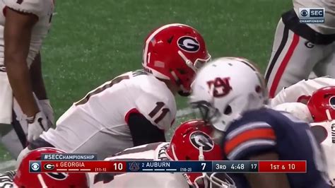 Auburn Defense Vs Georgia Offense 2017 Sec Championship Game Youtube