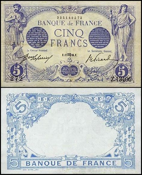 Banknote World Educational France France 5 Francs 1916 P 70a7