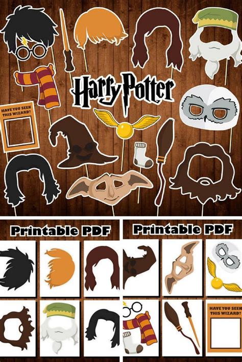 Guests will take pictures with their phones, if there is a photo booth or not. Printable Harry Potter photo booth props - these would be so fun! #afflink #photobooth #party ...