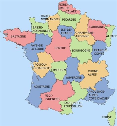 France Regions Map Map De France Regions The 13 New
