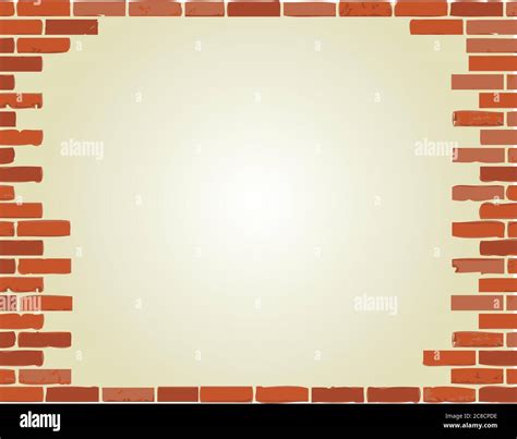 Brick Wall Border Illustration Design Over A White Background Stock