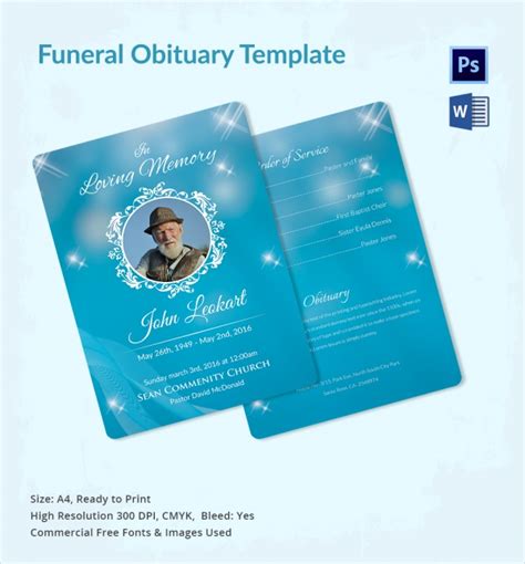 Free 11 Sample Funeral Obituary Templates In Pdf Psd Ms Word