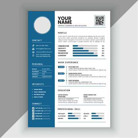 Professional Psd Resume Template Free Resources