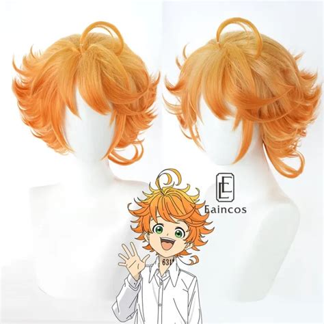 Anime Yakusoku No Neverland The Promised Neverland Emma Cosplay Wig Orange Heat Resistant