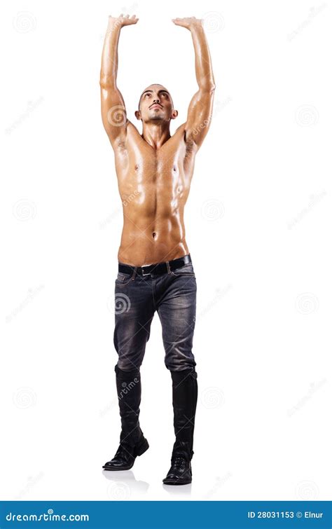 Nude Man Isolated Stock Image Image Of Pose Jump Handsome