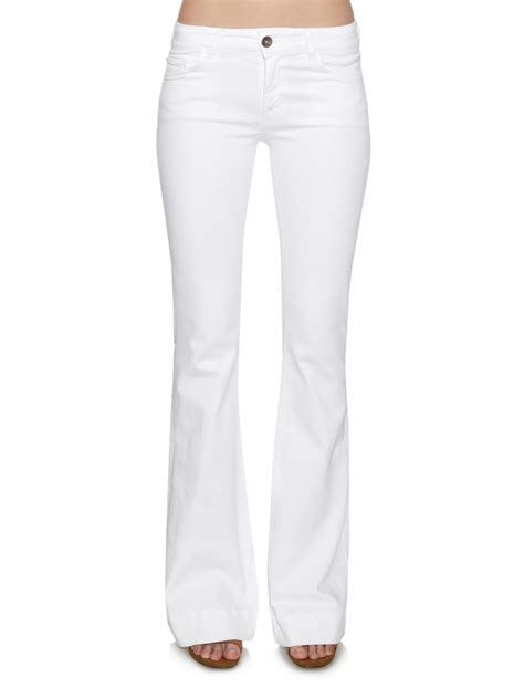 Lyst J Brand Love Story Low Rise Flared Jeans In White