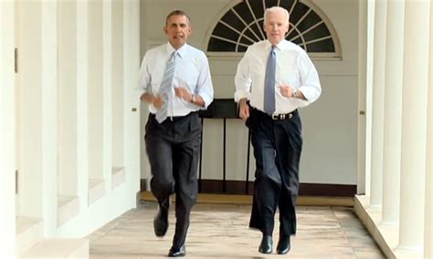 Barack Obama And Joe Biden Jog Through White House Video Us News