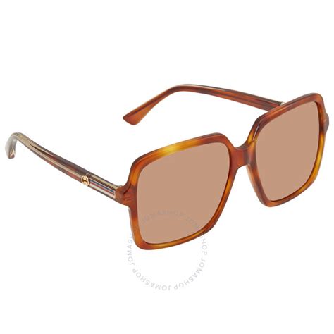 gucci brown square sunglasses gg0375s 004 56 889652176338 sunglasses jomashop
