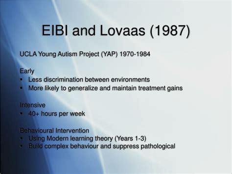 Ppt Early Intensive Behavioural Intervention Eibi Powerpoint