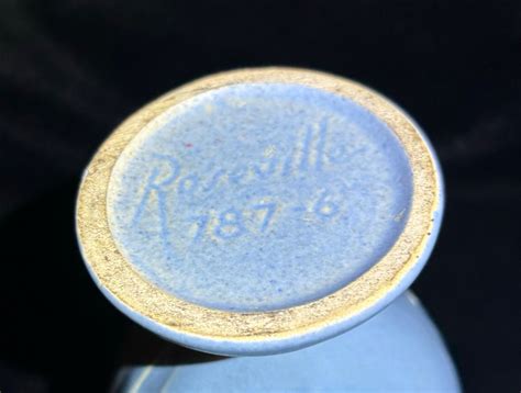 Roseville Moderne 787 6 Vase Compote Turquoise W Label 1936 Ebay