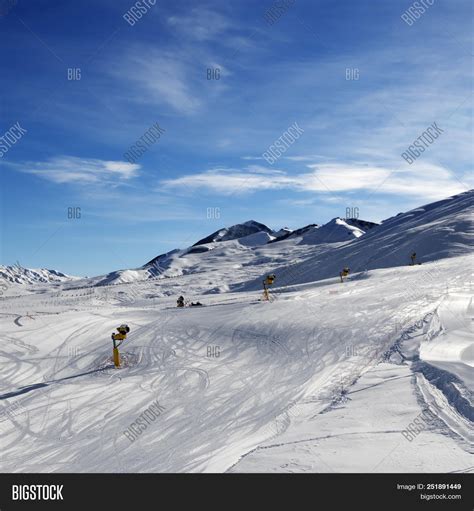 Snowy Ski Slope Image And Photo Free Trial Bigstock