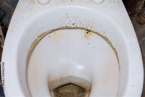 Unwashed Public Toilet Dirty Toilet Bowl Close Up Stock Photo Adobe Stock