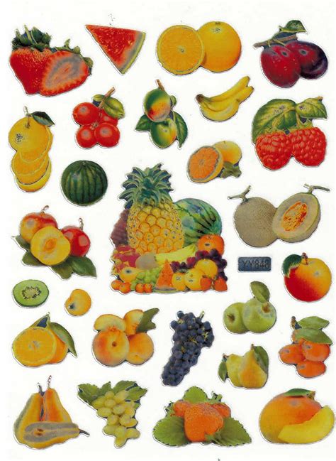 27 Stickers Fruits Brillants Et Réalistes Magommette