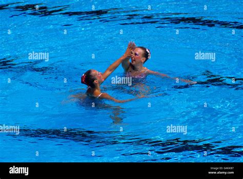Synchronized Swimming Los Angeles Olympic Games 1984 Duet Stock