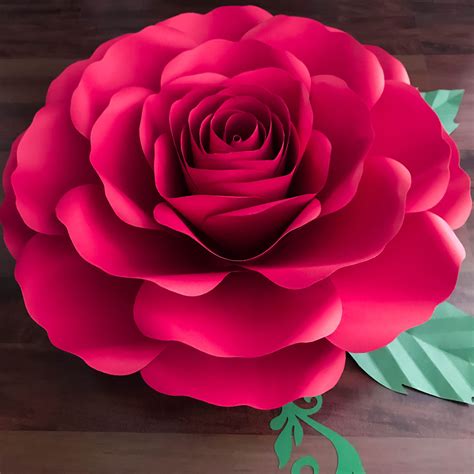 Free Paper Rose Svg Template