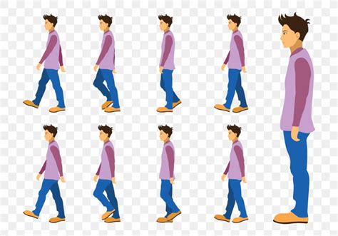 Cartoon Walk Cycle Animation Sprite Walking Png 1400x980px 2d