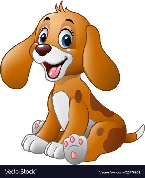 Vector Illustration Of Cute Little Dog Cartoon Download A Free Preview