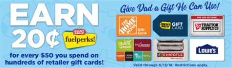 Don't worry about what you buy, just worry that you don't have your own gift card yet! Giant Eagle FuelPerks Gift Card Promotion: Earn 20 Cents Per Gallon For Every $50 Purchase
