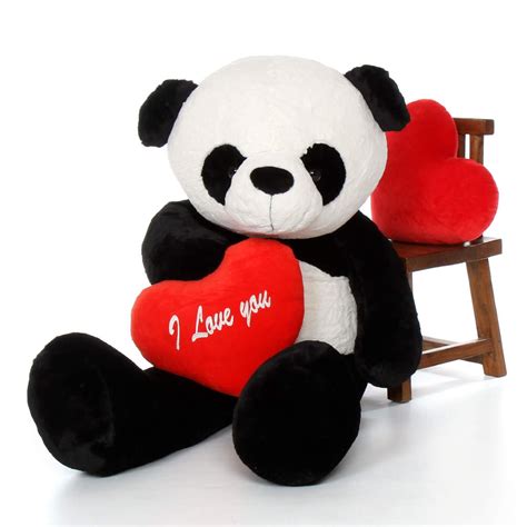 Giant Teddy 5ft Life Size Panda Bear Wi Love You Heart Precious Xiong