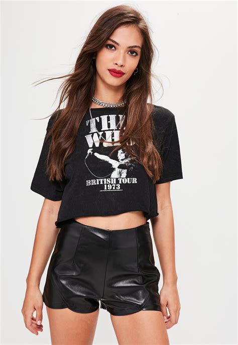Lyst Missguided Black Faux Leather Shorts In Black