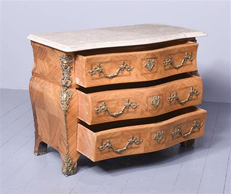 Baroque Style French Marble Top Kingwood Commode Georgian Antiques