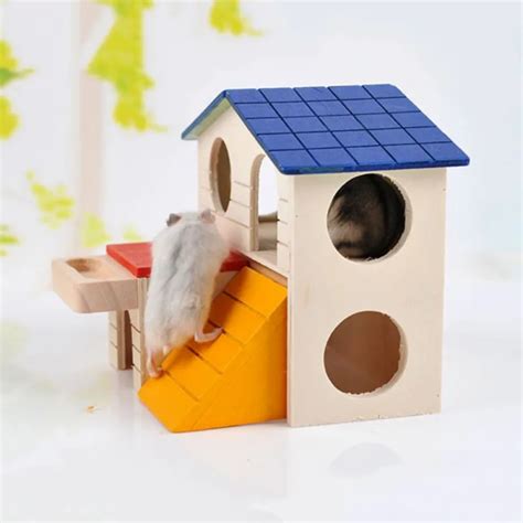 Natural Wooden Foldable Hamster House Hamster Toy Hamster Cage